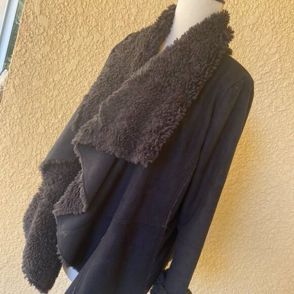 Buffalo David Briton Bohemian Water Fall Front Swede/Fleece Navy Blue Jacket M - Picture 1 of 9